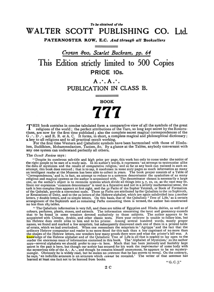 Original scan of The Equinox (Volume I, Number II), PDF page 410