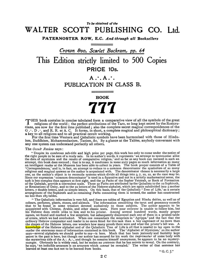 Original scan of The Equinox (Volume I, Number II), PDF page 410