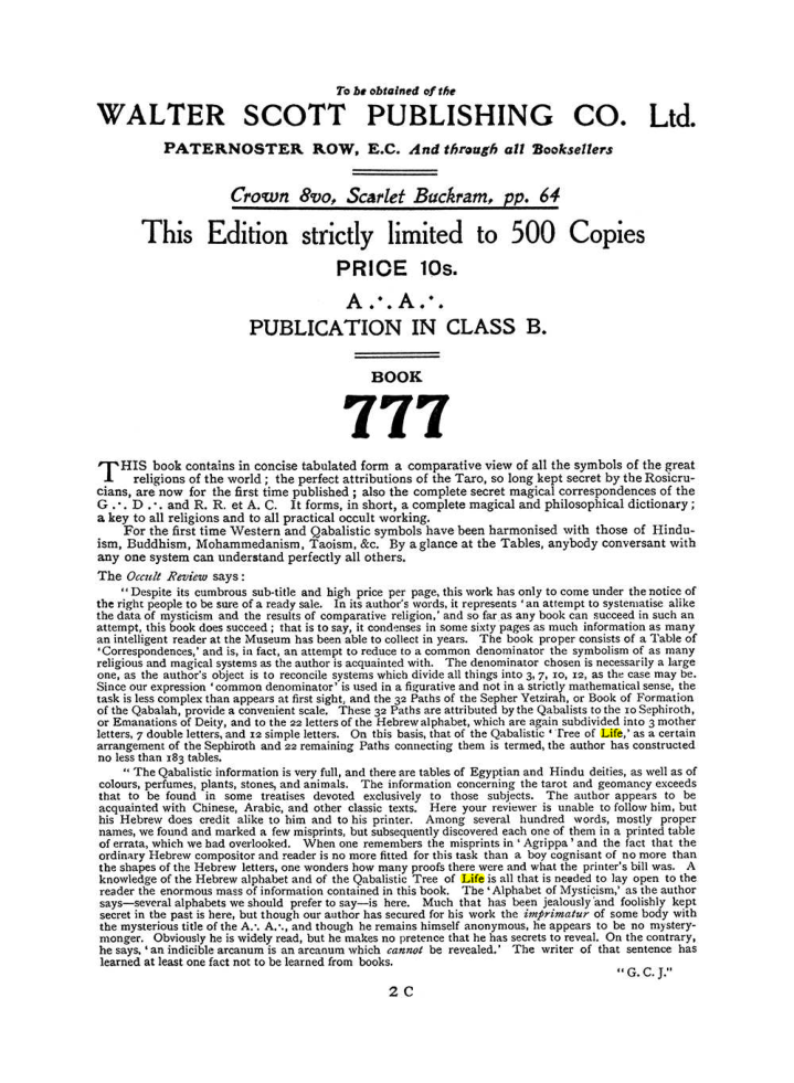 Original scan of The Equinox (Volume I, Number II), PDF page 410