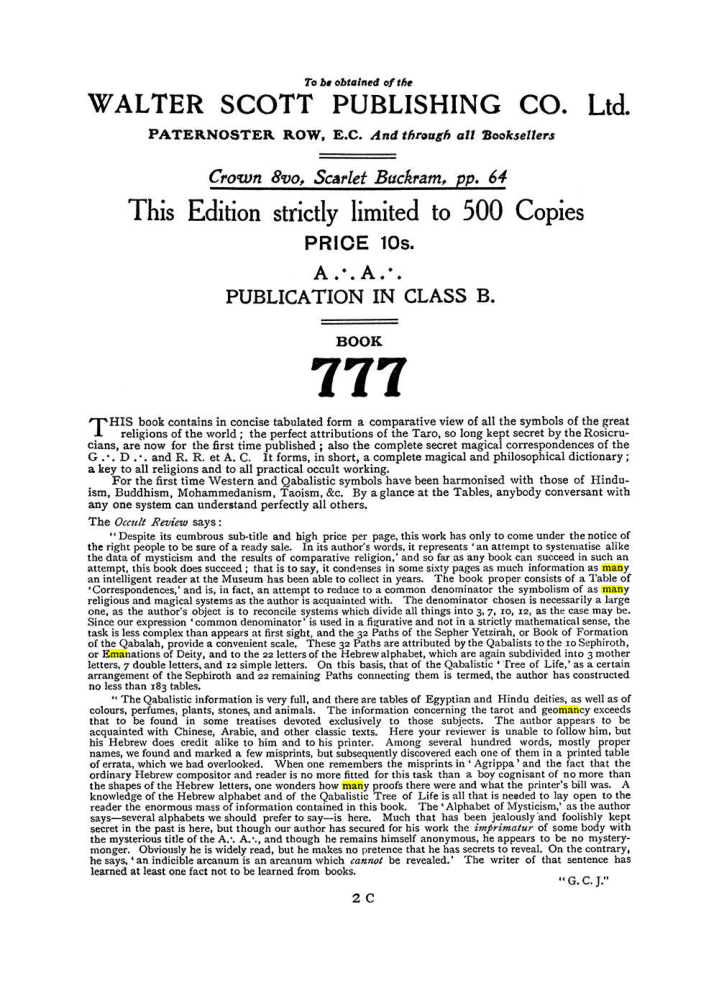 Original scan of The Equinox (Volume I, Number II), PDF page 410