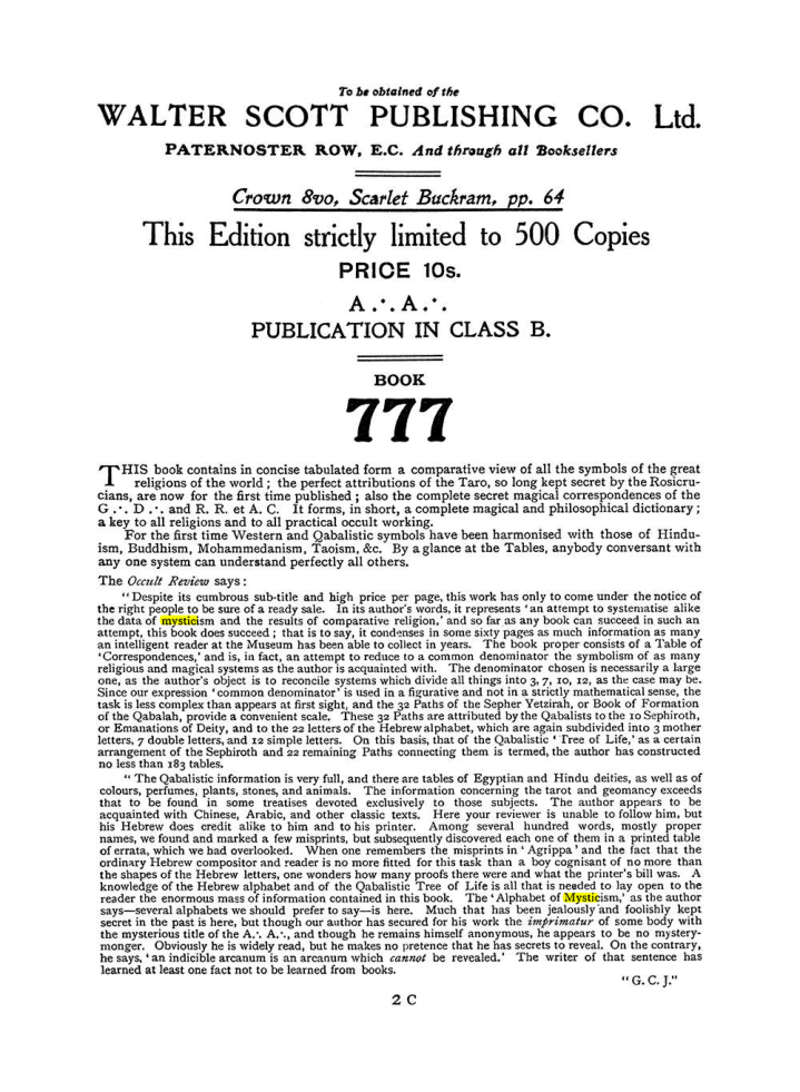 Original scan of The Equinox (Volume I, Number II), PDF page 410