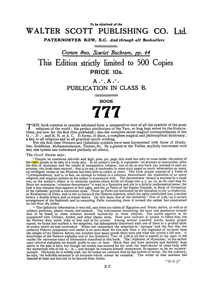 Original scan of The Equinox (Volume I, Number II), PDF page 410