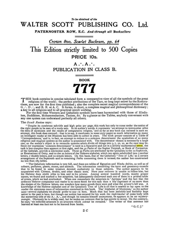 Original scan of The Equinox (Volume I, Number II), PDF page 410