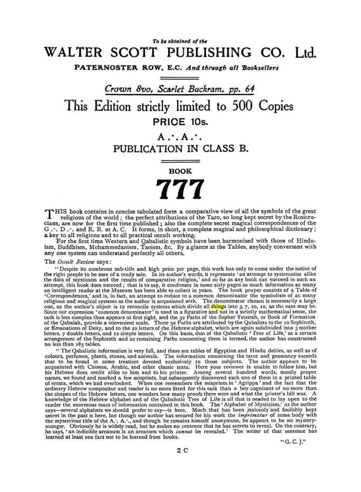 Original scan of The Equinox (Volume I, Number II), PDF page 410