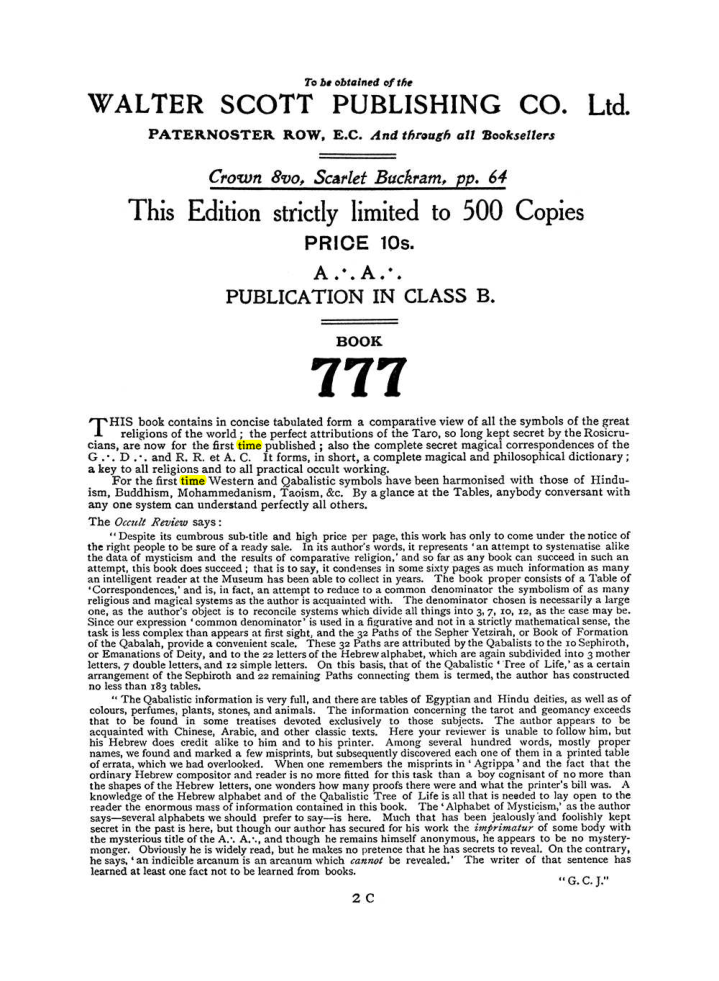 Original scan of The Equinox (Volume I, Number II), PDF page 410