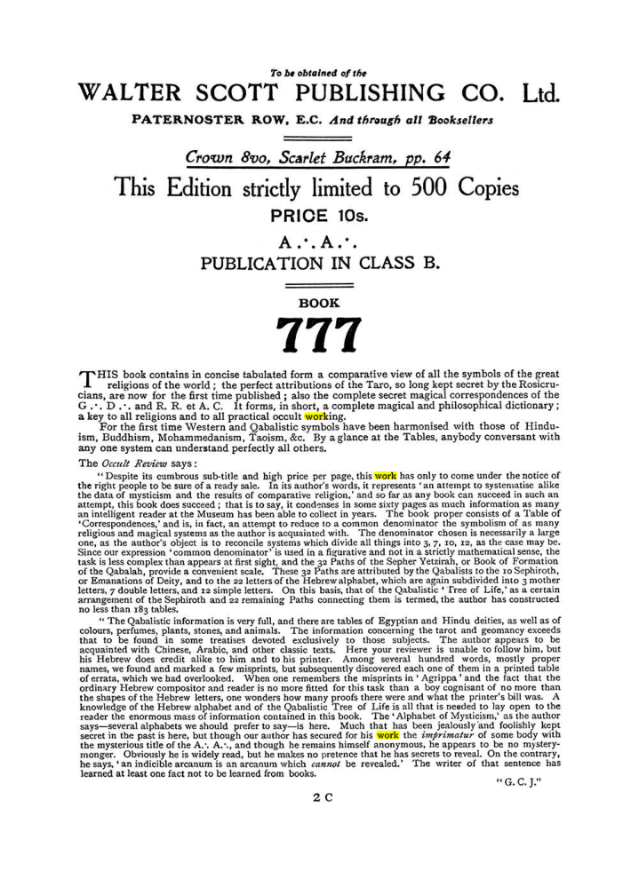 Original scan of The Equinox (Volume I, Number II), PDF page 410