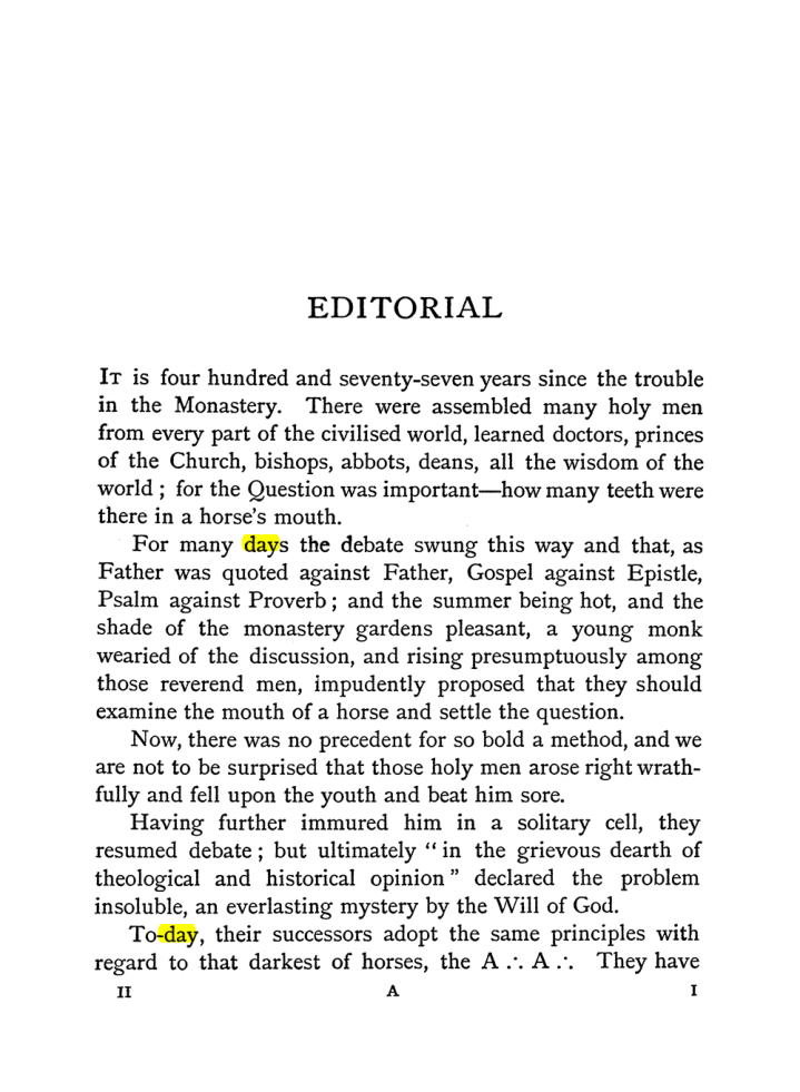 Original scan of The Equinox (Volume I, Number II), PDF page 9