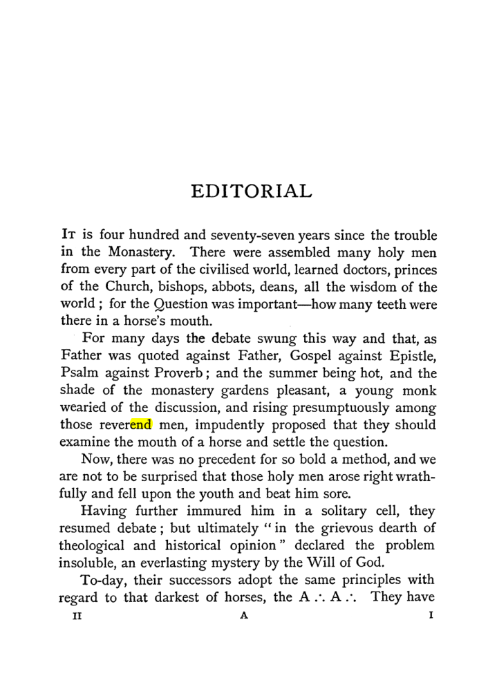 Original scan of The Equinox (Volume I, Number II), PDF page 9
