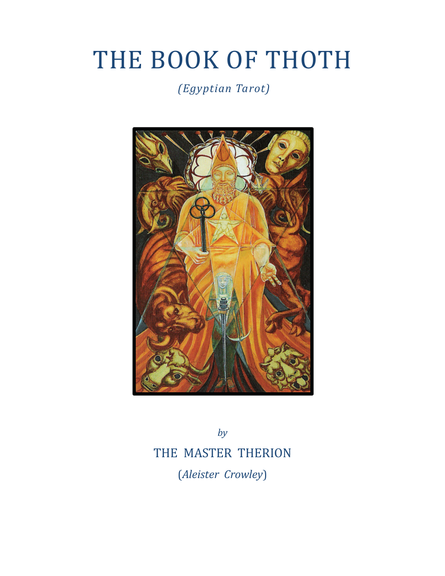 Original scan of The Book of Thoth, PDF page 1