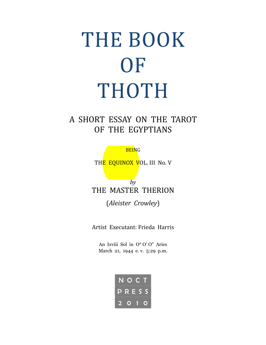 Original scan of The Book of Thoth, PDF page 2