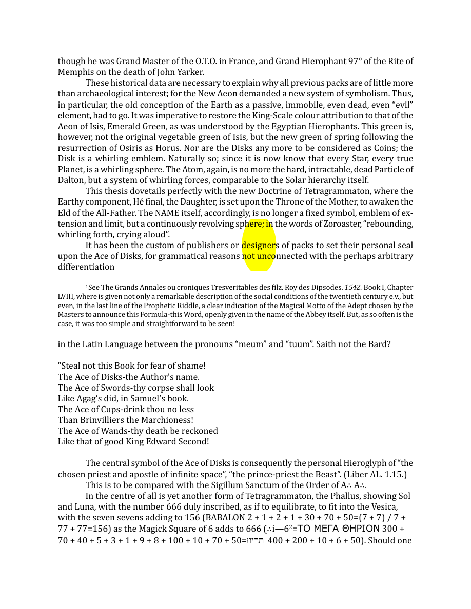 Original scan of The Book of Thoth, PDF page 226