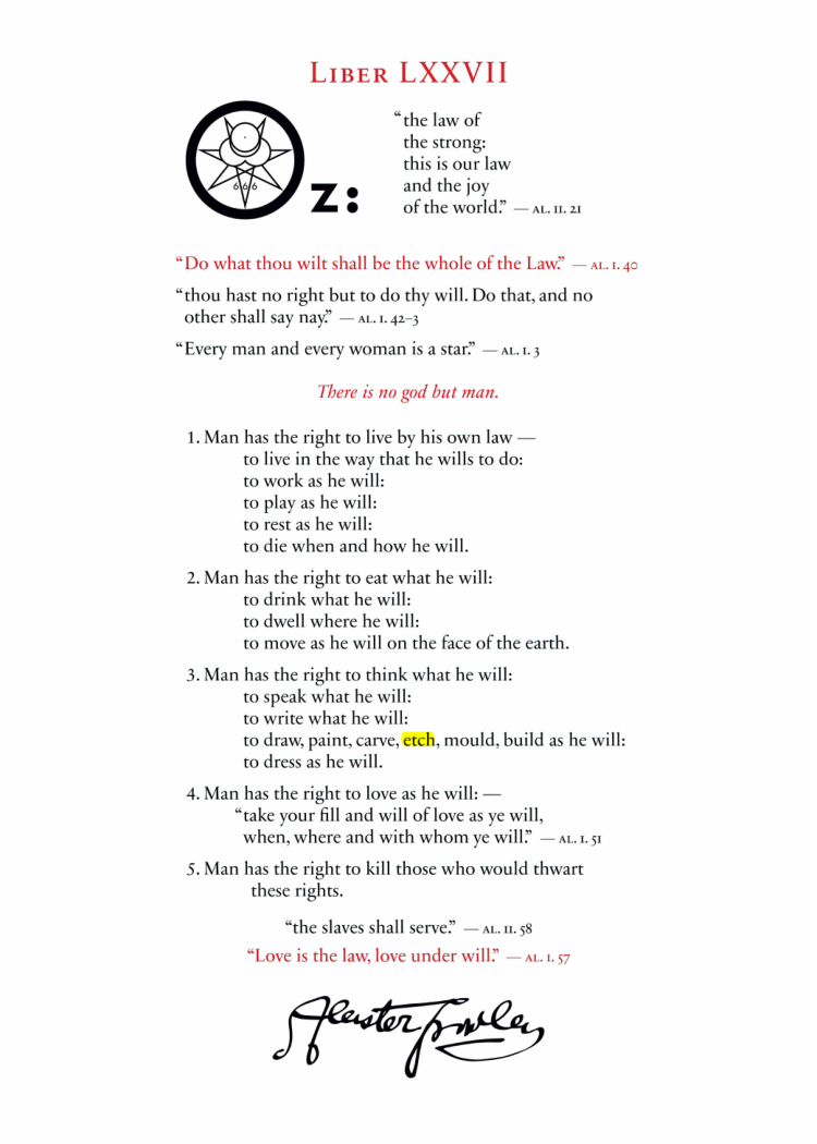Original scan of Liber OZ, PDF page 3
