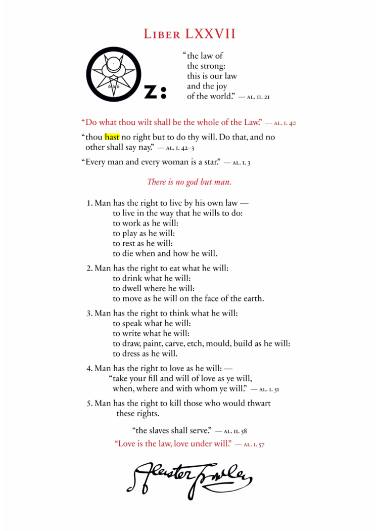 Original scan of Liber OZ, PDF page 3