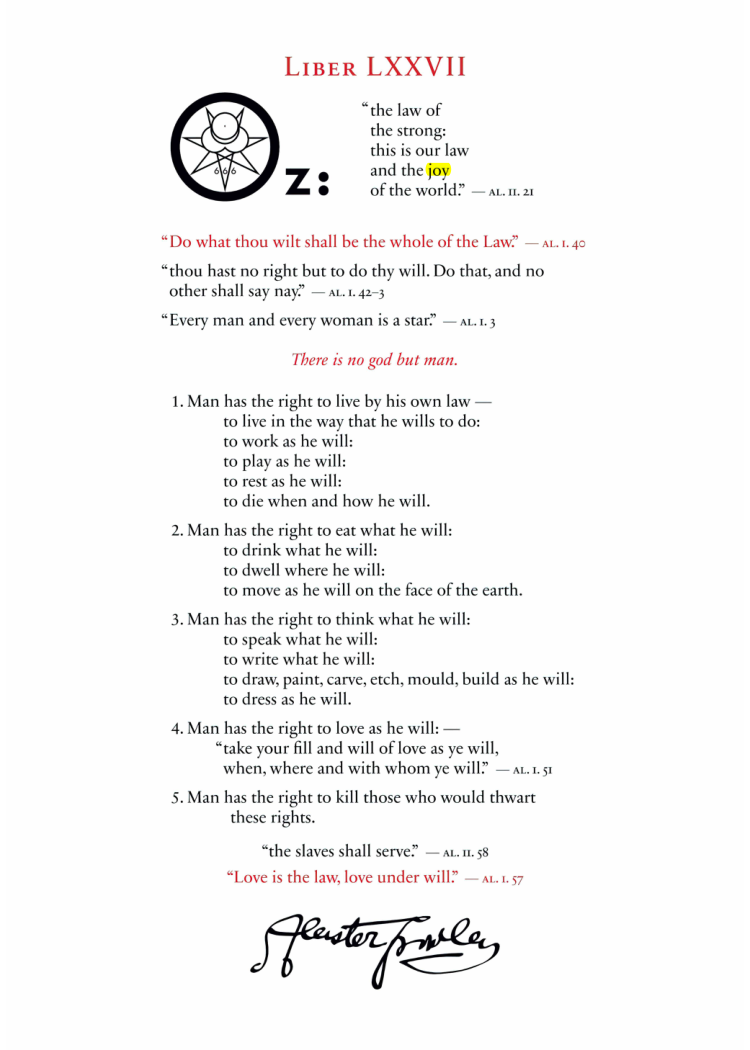 Original scan of Liber OZ, PDF page 3