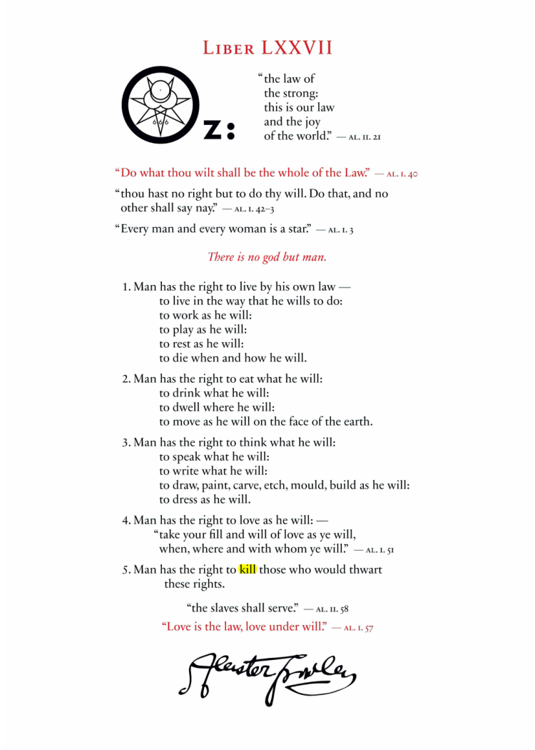Original scan of Liber OZ, PDF page 3