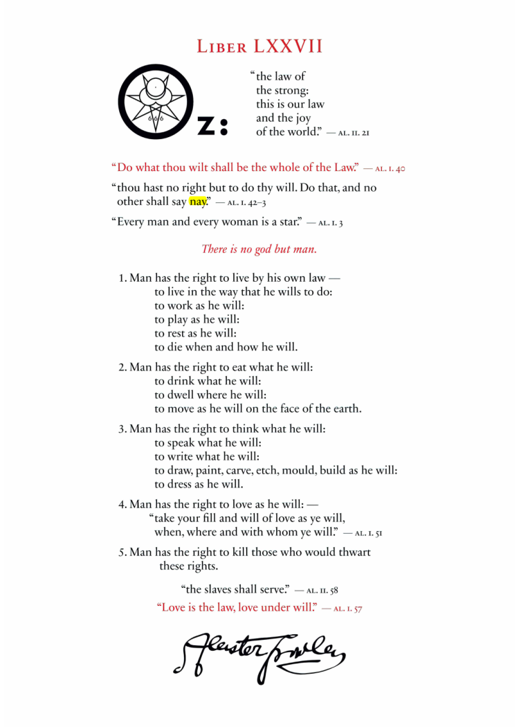 Original scan of Liber OZ, PDF page 3