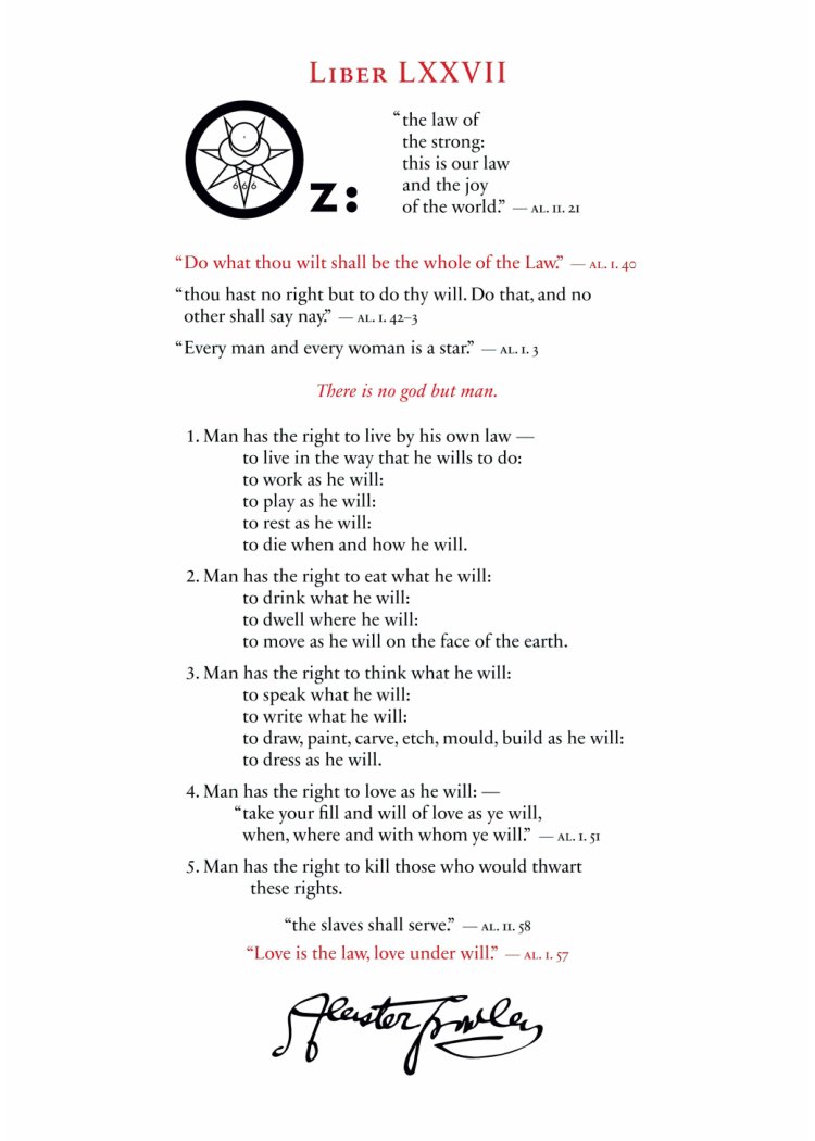 Original scan of Liber OZ, PDF page 3