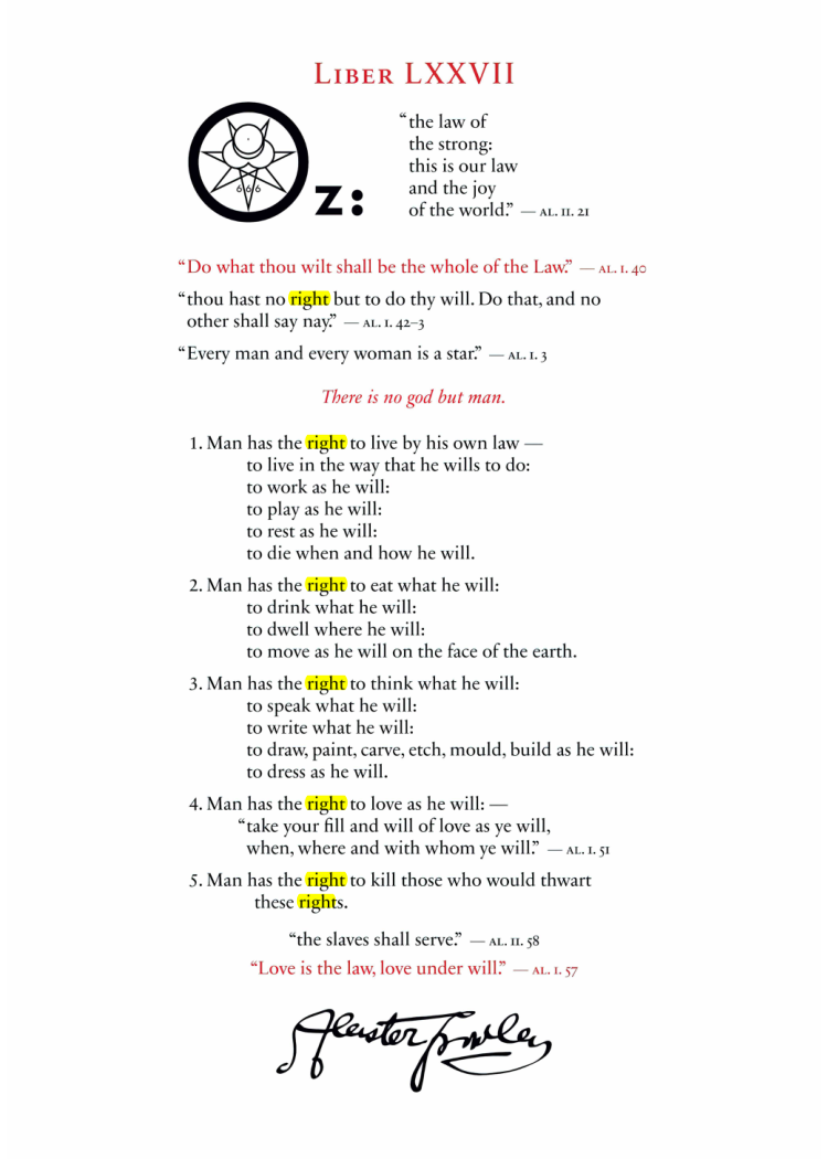 Original scan of Liber OZ, PDF page 3