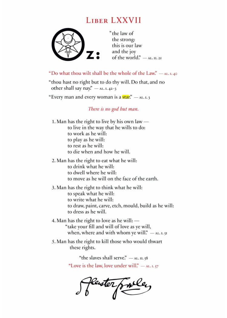 Original scan of Liber OZ, PDF page 3