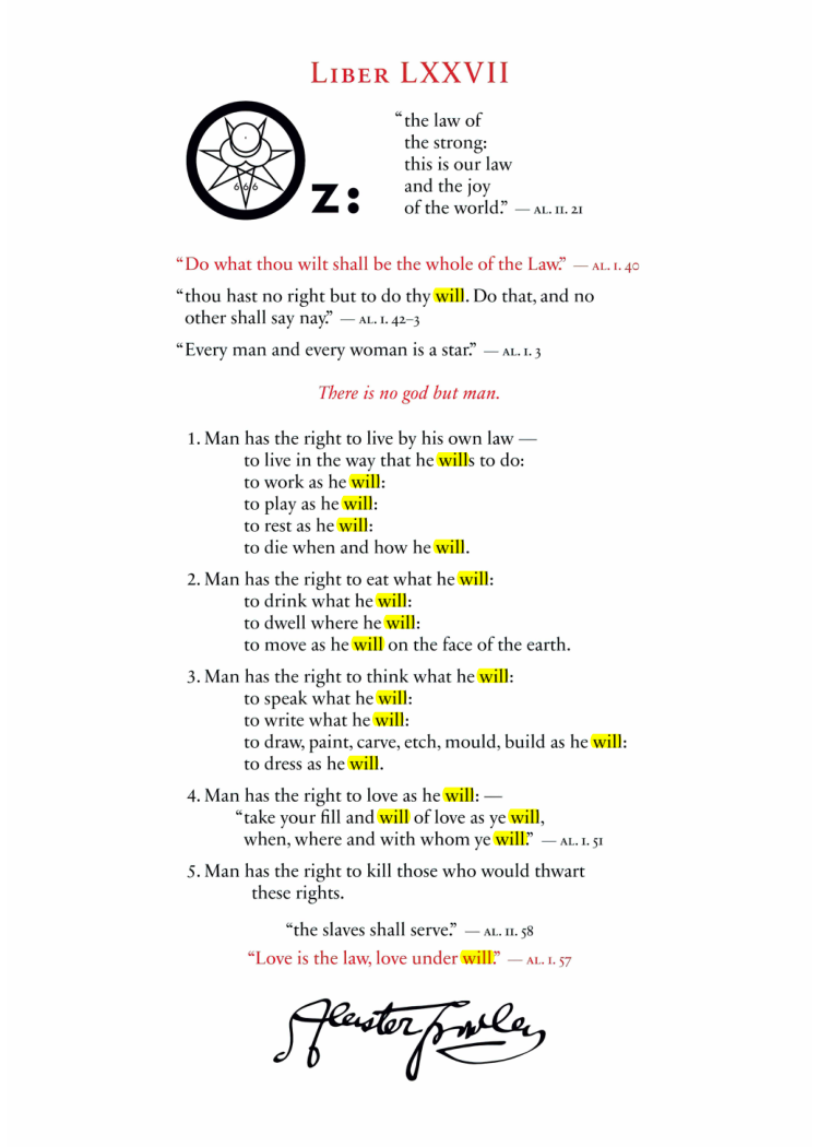 Original scan of Liber OZ, PDF page 3