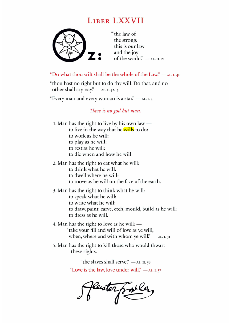 Original scan of Liber OZ, PDF page 3