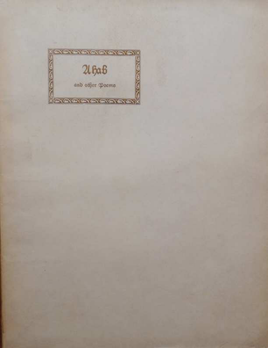 Original scan of Ahab and Other Poems, PDF page 1