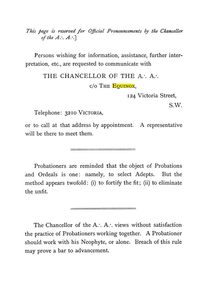 Original scan of The Equinox (Volume I, Number III), PDF page 10