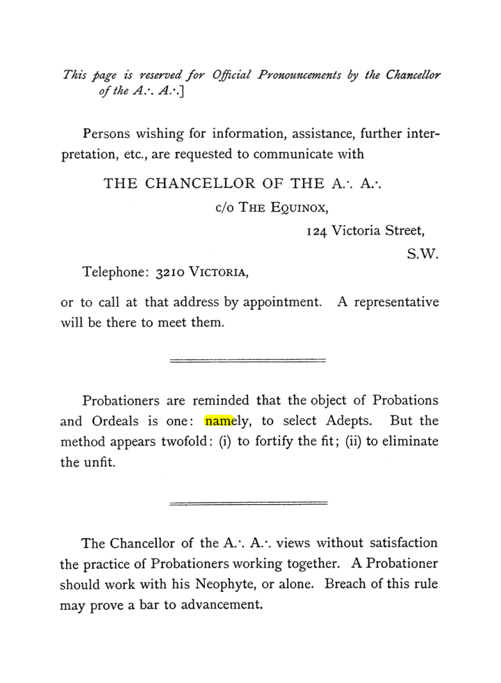 Original scan of The Equinox (Volume I, Number III), PDF page 10