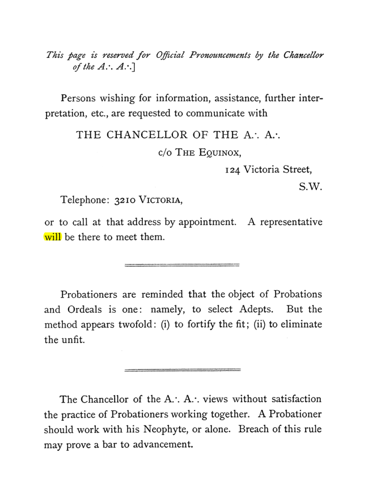 Original scan of The Equinox (Volume I, Number III), PDF page 10