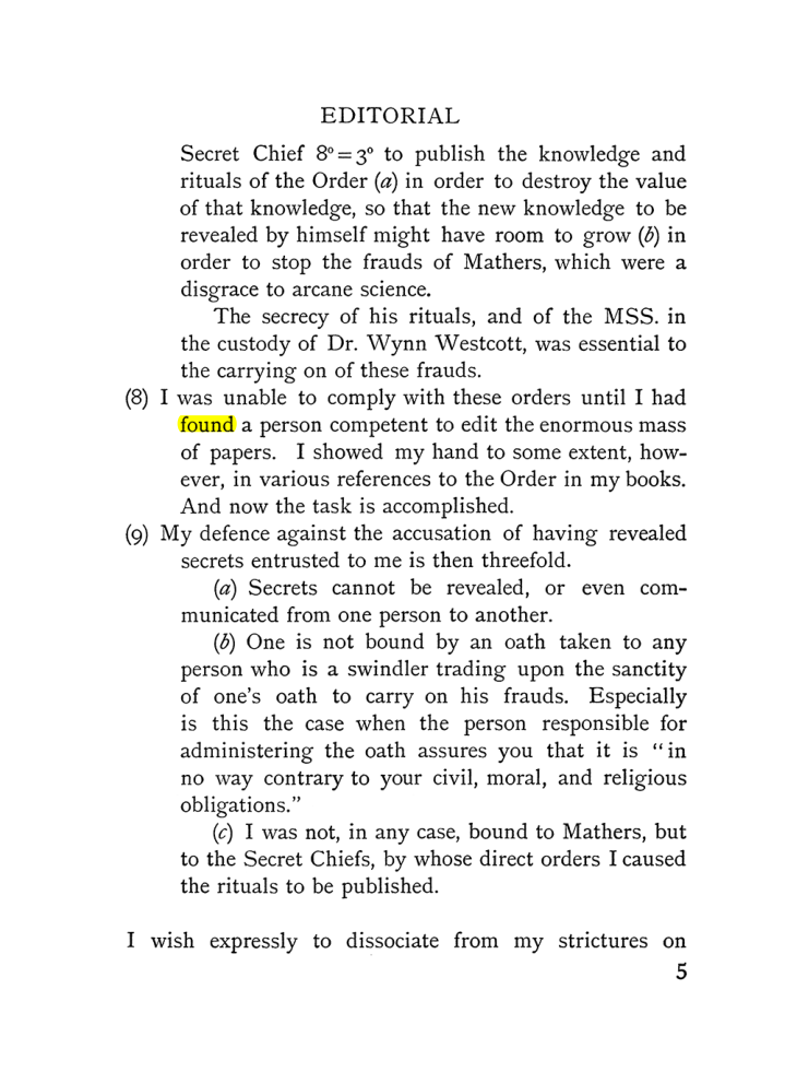 Original scan of The Equinox (Volume I, Number III), PDF page 15