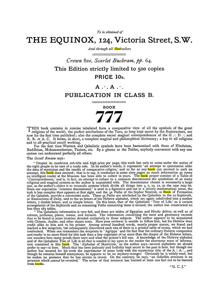 Original scan of The Equinox (Volume I, Number III), PDF page 492