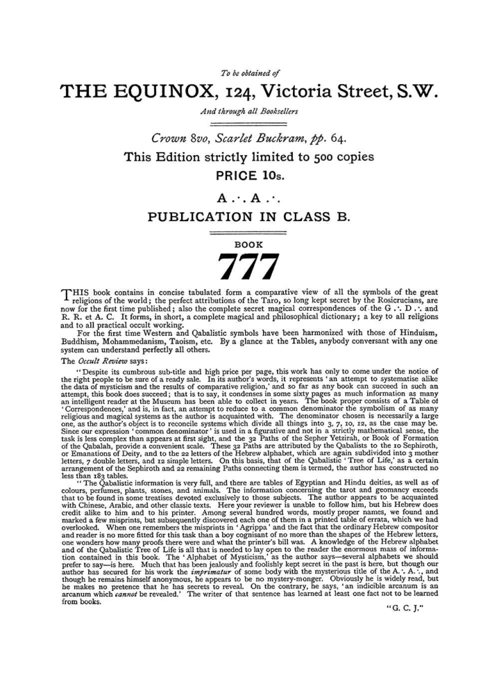 Original scan of The Equinox (Volume I, Number III), PDF page 492