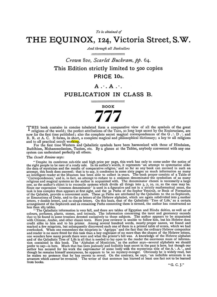 Original scan of The Equinox (Volume I, Number III), PDF page 492
