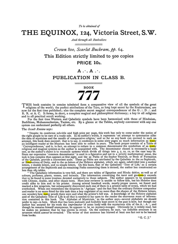 Original scan of The Equinox (Volume I, Number III), PDF page 492