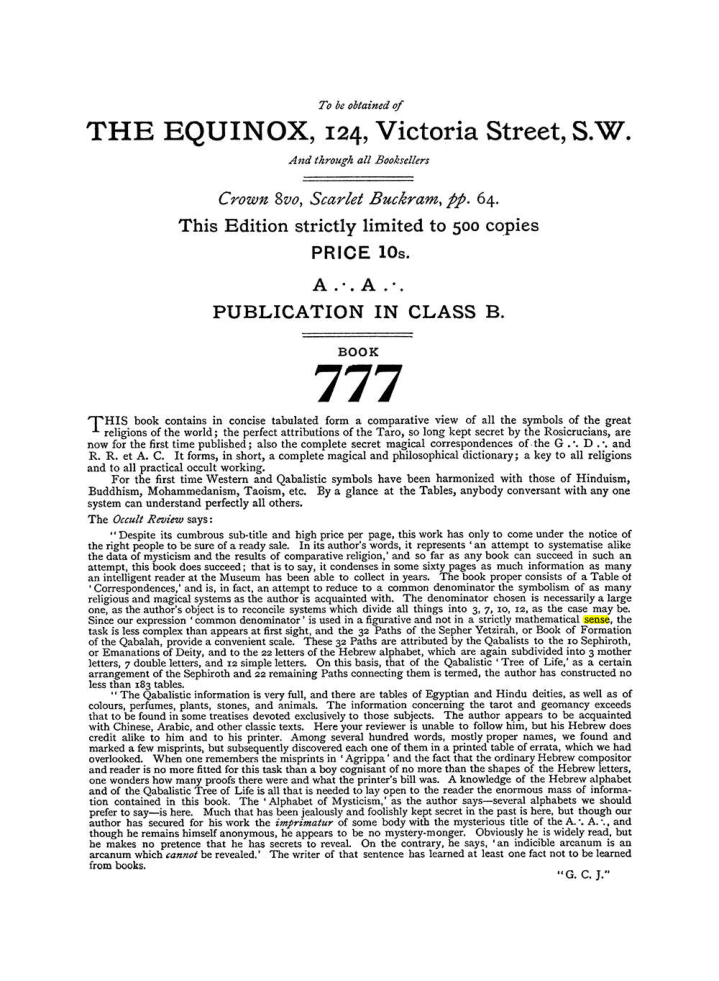 Original scan of The Equinox (Volume I, Number III), PDF page 492