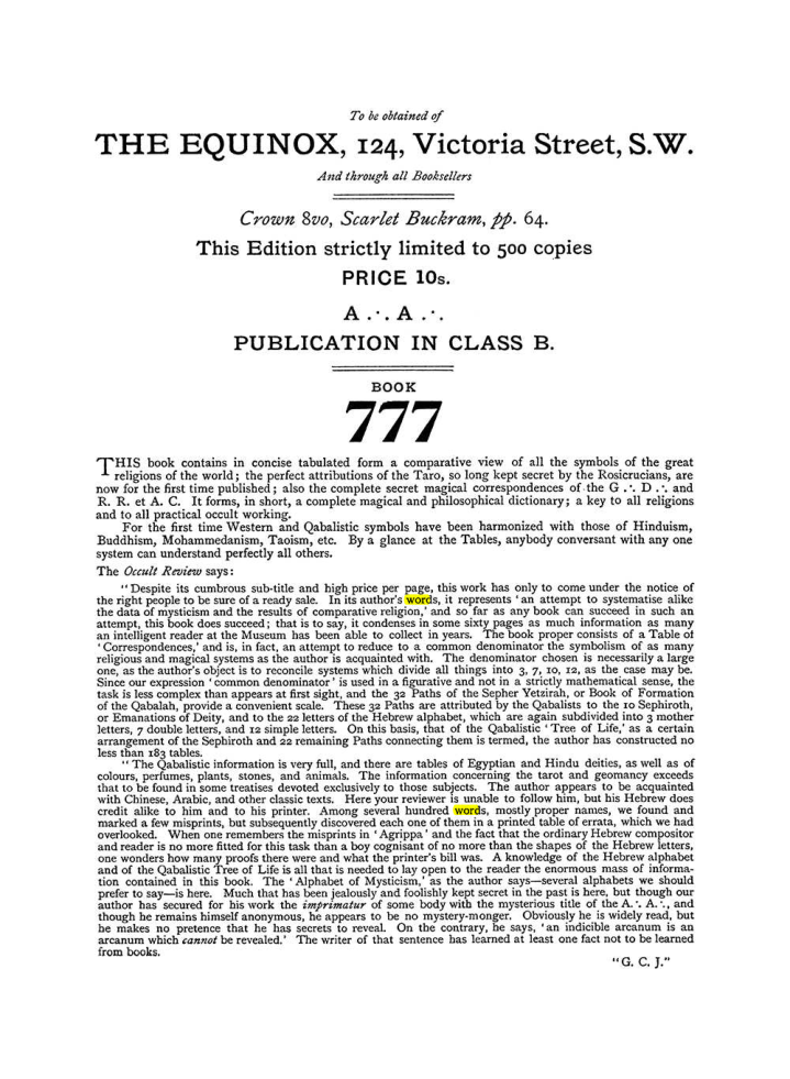Original scan of The Equinox (Volume I, Number III), PDF page 492