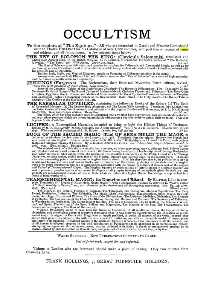 Original scan of The Equinox (Volume I, Number III), PDF page 498