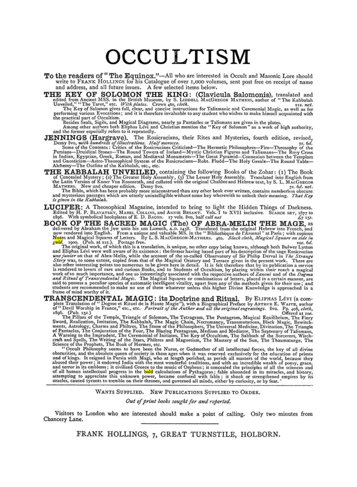 Original scan of The Equinox (Volume I, Number III), PDF page 498