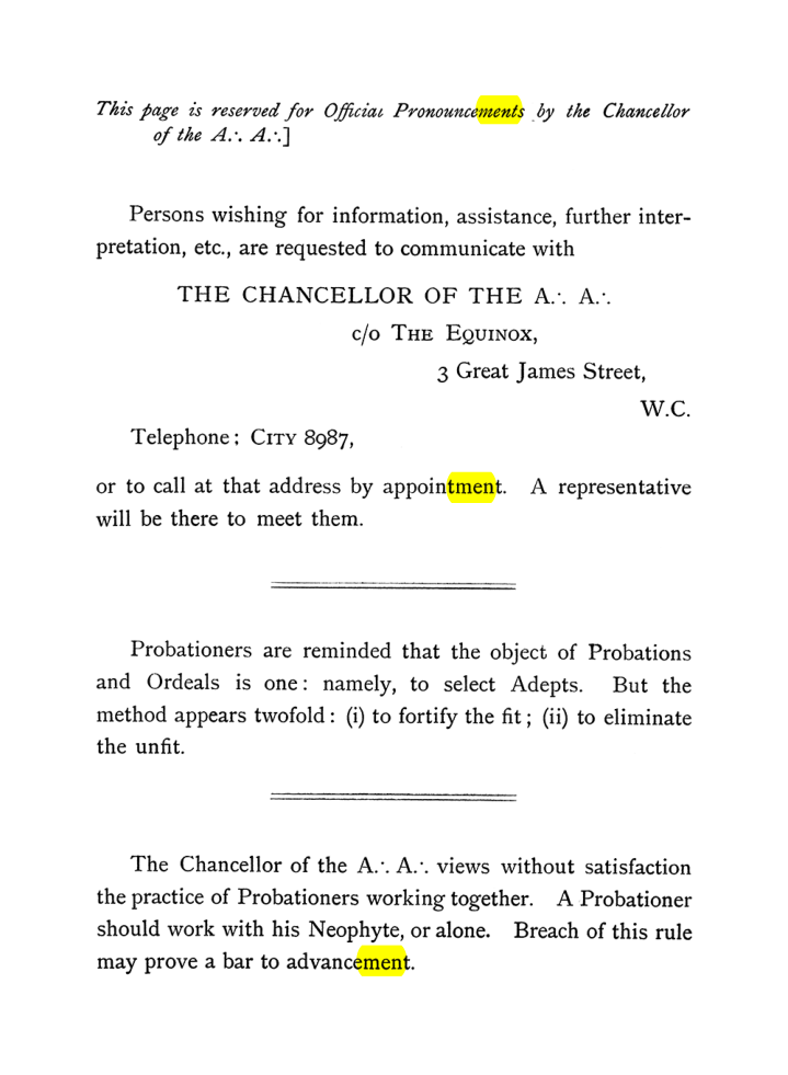 Original scan of The Equinox (Volume I, Number V), PDF page 2