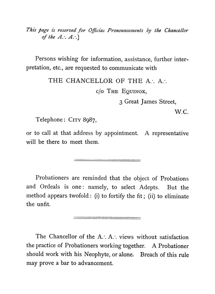 Original scan of The Equinox (Volume I, Number V), PDF page 2