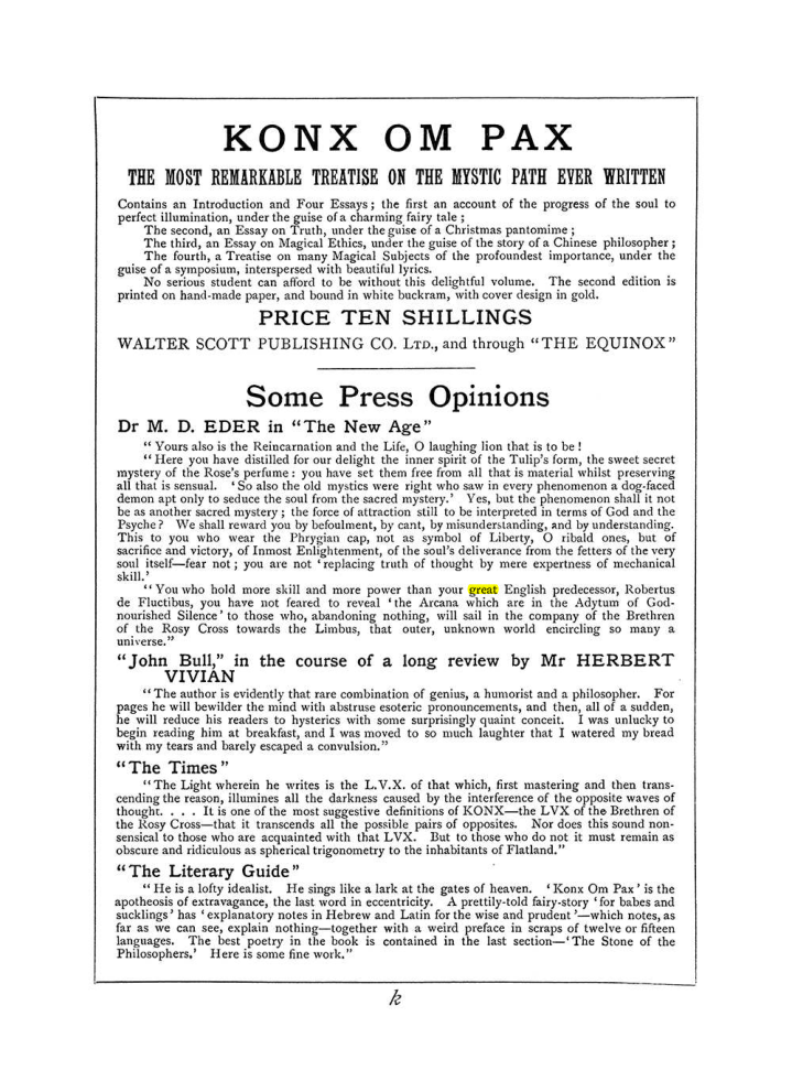 Original scan of The Equinox (Volume I, Number V), PDF page 307