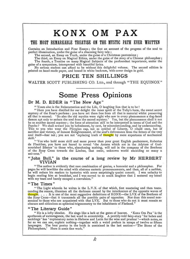 Original scan of The Equinox (Volume I, Number V), PDF page 307