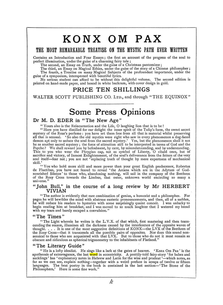 Original scan of The Equinox (Volume I, Number V), PDF page 307