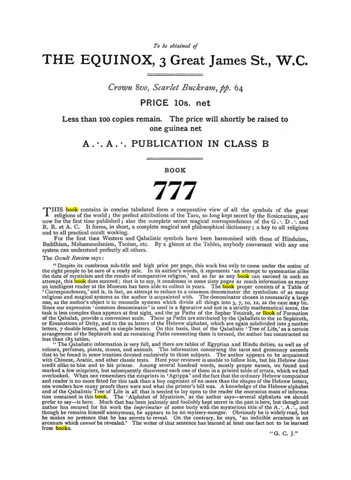 Original scan of The Equinox (Volume I, Number V), PDF page 312