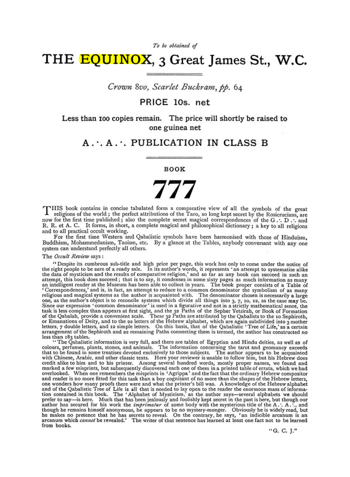 Original scan of The Equinox (Volume I, Number V), PDF page 312