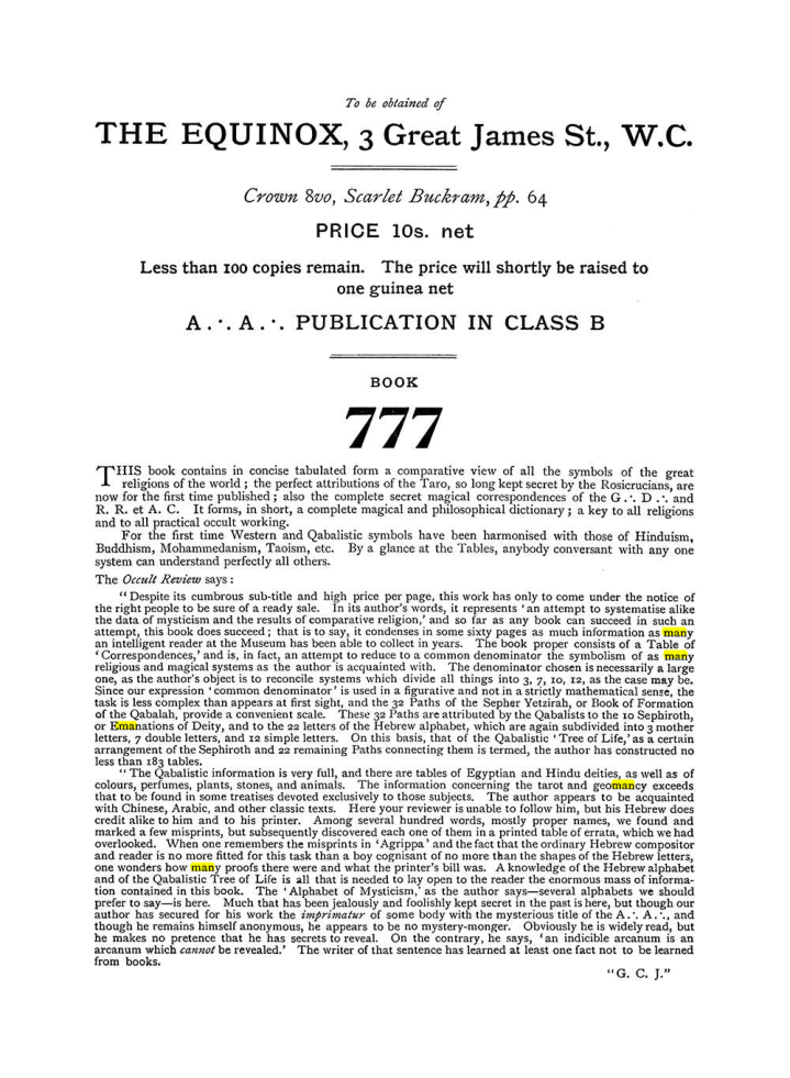 Original scan of The Equinox (Volume I, Number V), PDF page 312