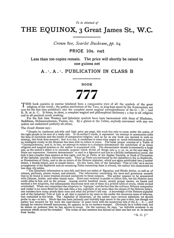Original scan of The Equinox (Volume I, Number V), PDF page 312