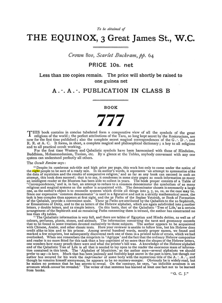 Original scan of The Equinox (Volume I, Number V), PDF page 312