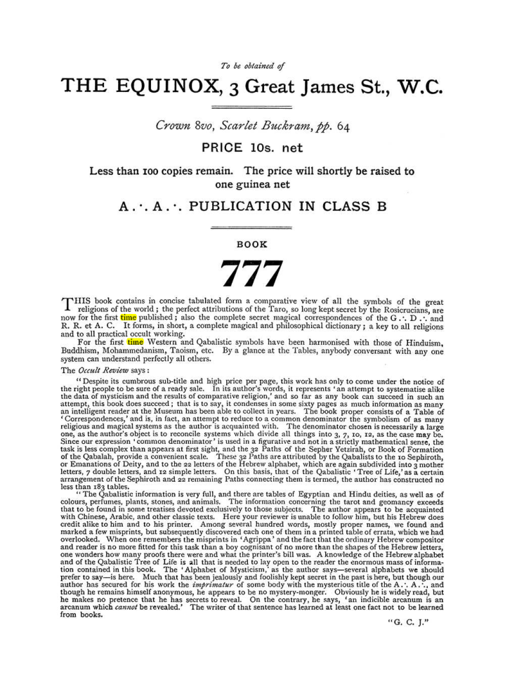 Original scan of The Equinox (Volume I, Number V), PDF page 312