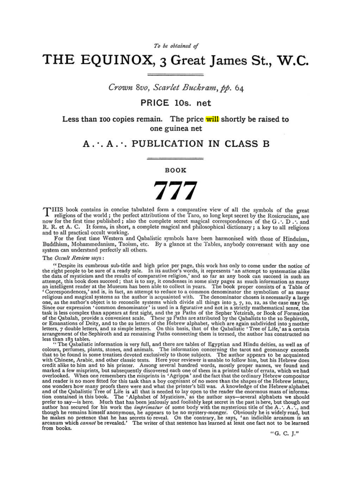Original scan of The Equinox (Volume I, Number V), PDF page 312